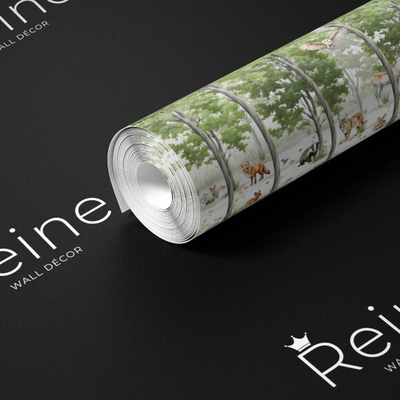 Woodland Animals in a Forest Wallpaper | Adorable Kids Room Decor - Picture 2 of 9